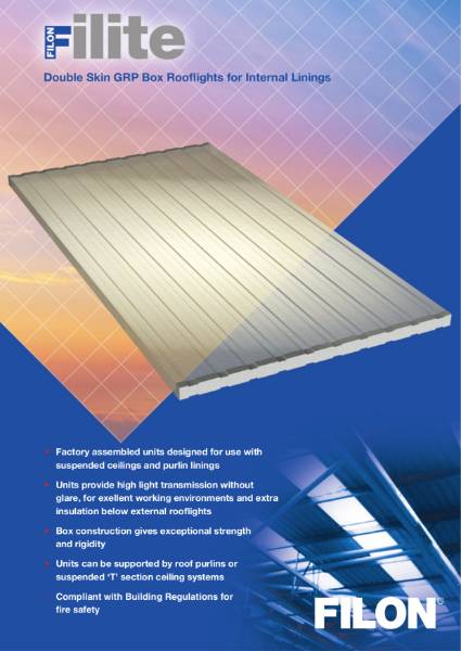 Filon Filite - Double Skin GRP Box Rooflights for Internal Linings