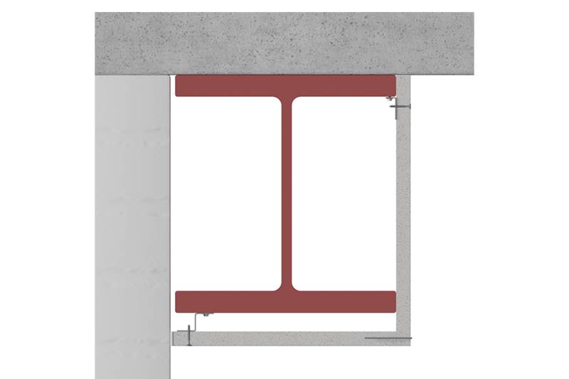 2 Sided Column Protection up to 600 mm x 600 mm. Board fix to Angle, Z section fix to Column - ST P250-043S