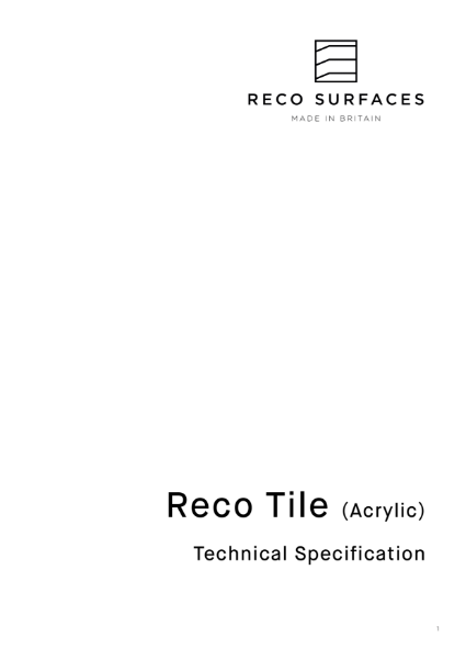 Reco Tile Acrylic Technical Specification Data Sheet