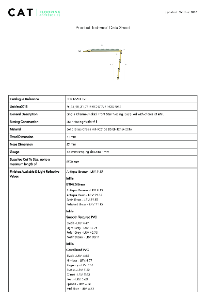 BN71/55SLR-R Antique Bronze Technical Datasheet