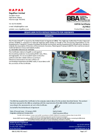 BBA Agrément Certificate