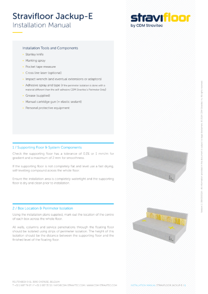 Installation Manual Stravifloor Jackup-E