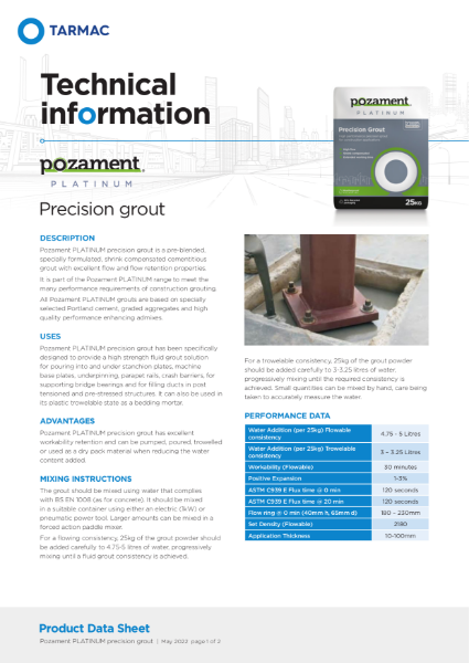 Pozament Platinum Precision Grout