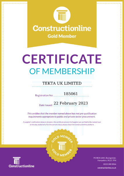 Constructionline Gold Certificate 