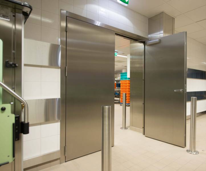 Traffidor Pass - Hinged Hygiene Doors (Stainless Steel)