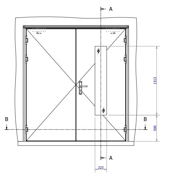 Drawing P016 - M43-M47-M51-M52-M53-M56 double leaf external door block frame