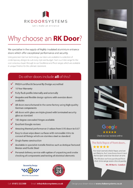 Why choose an RK Entrance Door?