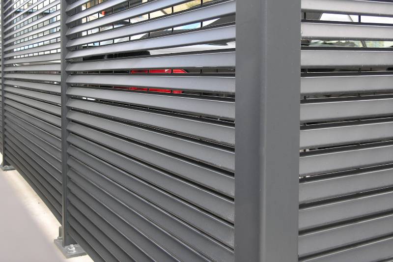Italia-80 Fencing - Steel louvre privacy barrier fence
