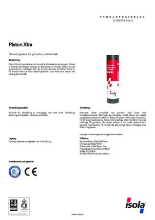Platon Xtra - Datablad