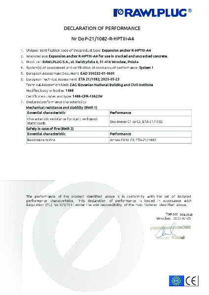 DECLARATION OF PERFORMANCE R-HPTIII-A4