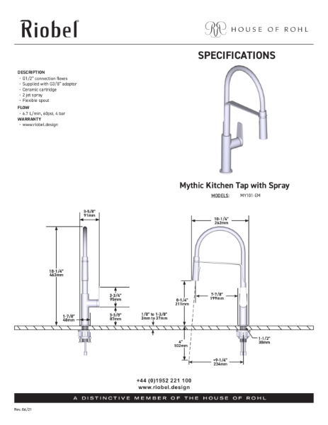 Mythic Single Lever Kitchen Mixer With Flexible Spout - PDS