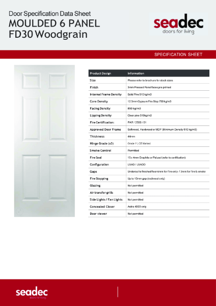 regency 6 panel datasheet 030125