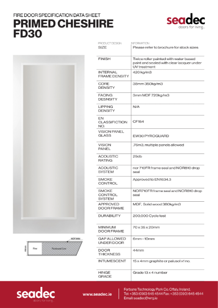 Primed cheshire fd30 data sheet