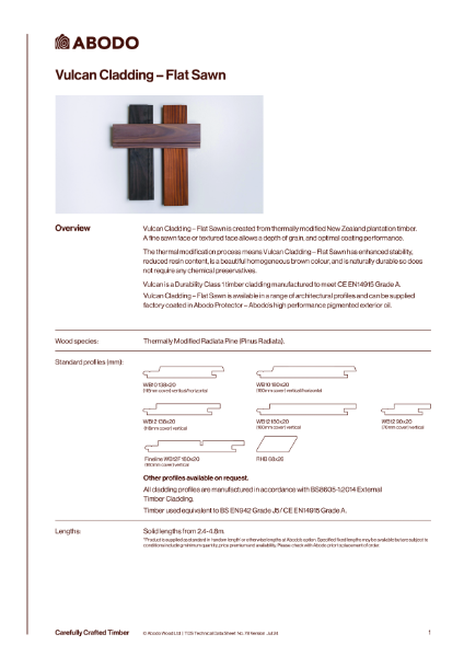 Abodo Vulcan - Technical data sheet