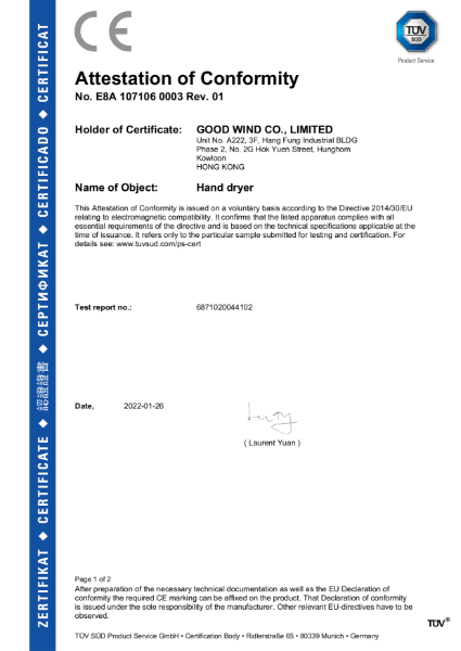 Pebble and Pebble+ CE EMC Certificate