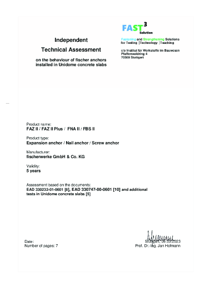 FAZII-Plus use in Unidome-hollow-concrete-slab