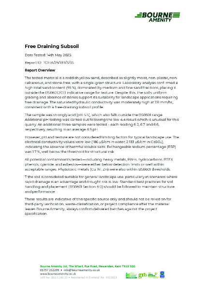 Free Draining Subsoil