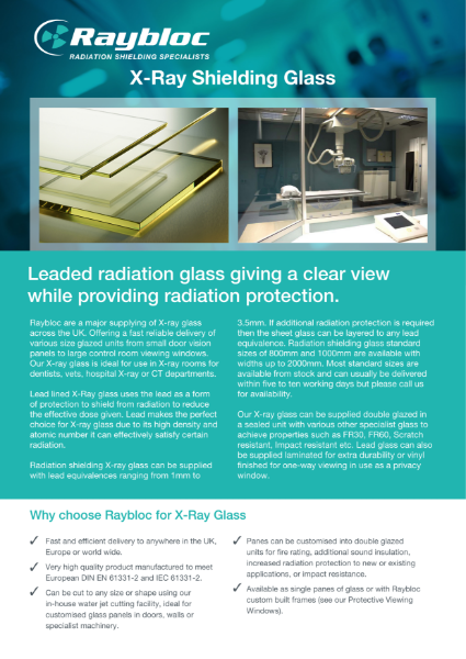 Raybloc Lead-Lined Internal Viewing Window Leaflet