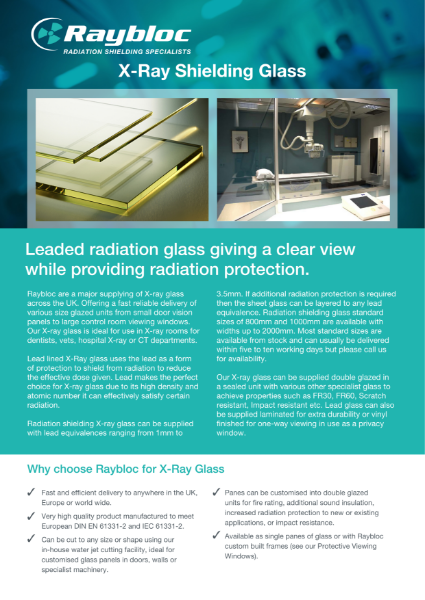 Raybloc Lead-Lined Internal Viewing Window Leaflet | Raybloc (X-Ray ...