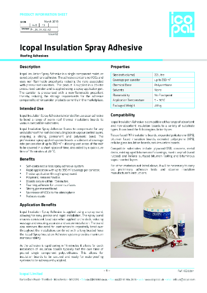 Icopal Insulation Spray Adhesive TDS
