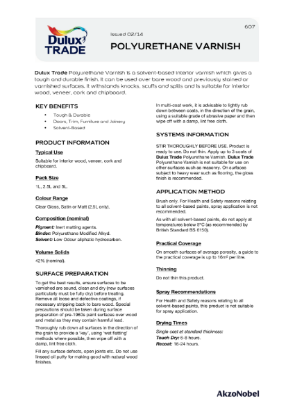 Dulux Trade Polyurethane Varnish
