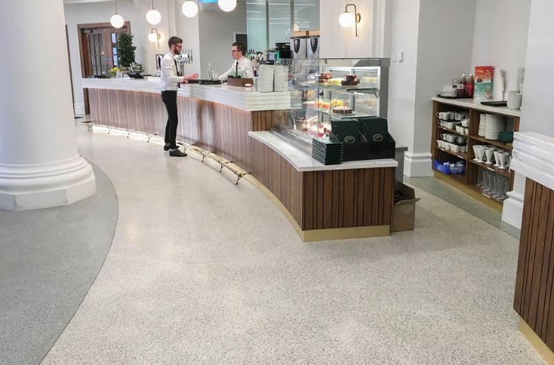 Modern Seamless Terrazzo Flooring for Historic Spanish City