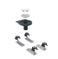 Geberit drainage connection with 4 feet, for Setaplano shower surface, cross-floor installation