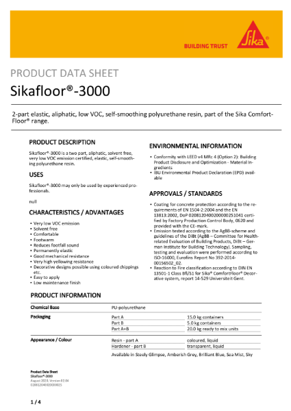 Product Data Sheet - Sikafloor 3000