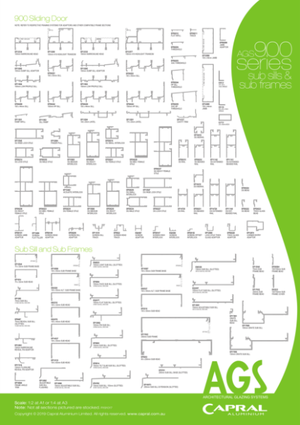 Extrusion Wall Chart AGS 900 Sliding Door