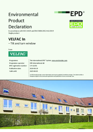 VELFAC IN - Tilt and Turn - EPD
