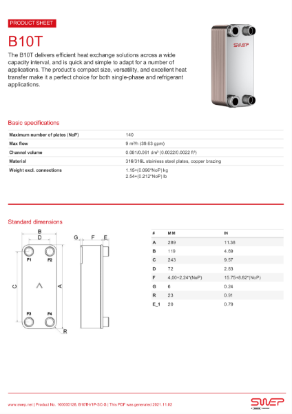 B10T Product Datasheet