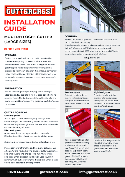 Moulded Ogee Large Installation Guide