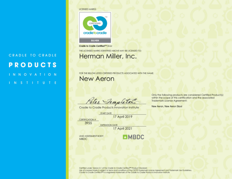 Aeron - Cradle to Cradle Silver Certification