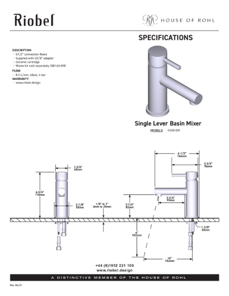 GS Single Lever Basin Mixer - PDS