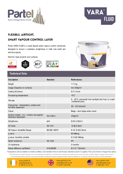 VARA FLUID SPRAY Technical Data Sheet