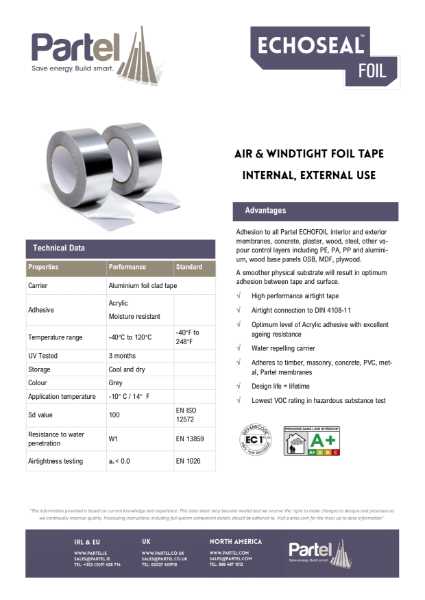 ECHOSEAL Foil Tape Technical Data Sheet
