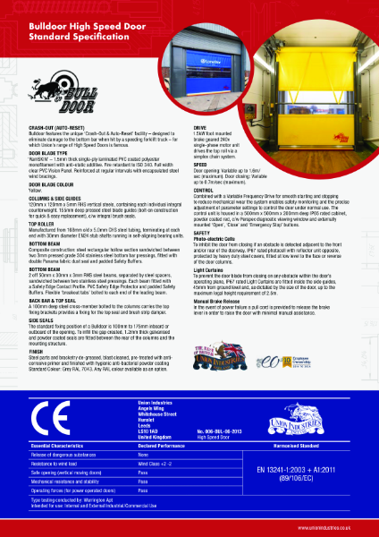 Bulldoor Standard Specification