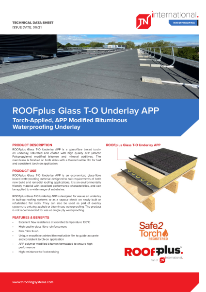 ROOFplus Glass T-O Underlay APP - Datasheet