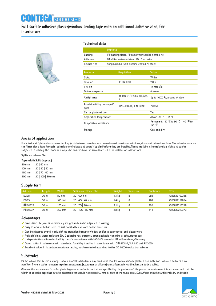 Contega Solido SL-D Technical Datasheet