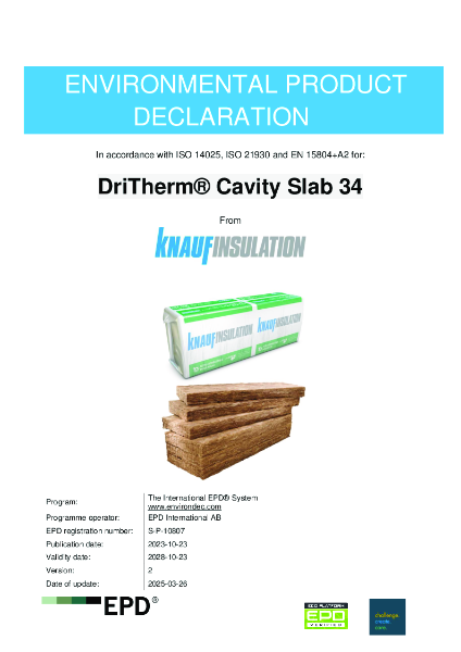  Knauf Insulation DriTherm® Cavity Slab 34 EPD - EN - UK&I
