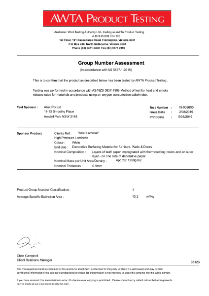 HPL Test Report and Group Number Classification