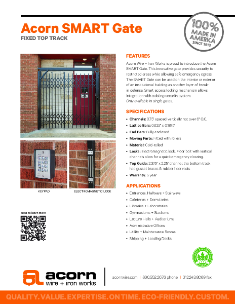 Product Data Sheet - Acorn wire smart folding gates