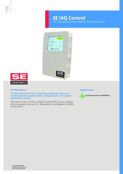 SE Controls SE IAQ Control Datasheet