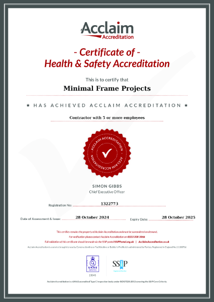 Certificate of Health & Safety Accreditation