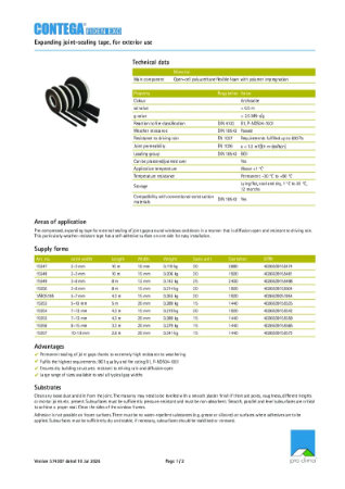 Contega Fiden Exo Technical Datasheet