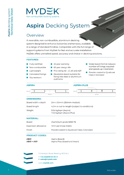 Aspira – Product Data Sheet