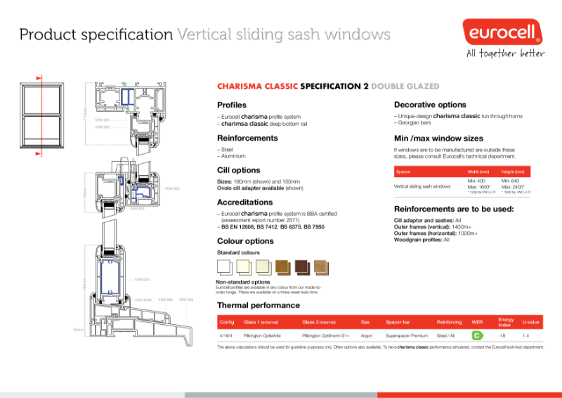 Charisma Vertical Slider Windows Classic Steel Ali Product Specification