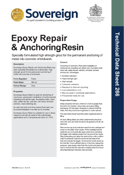Epoxy Repair & Anchoring Resin TDS