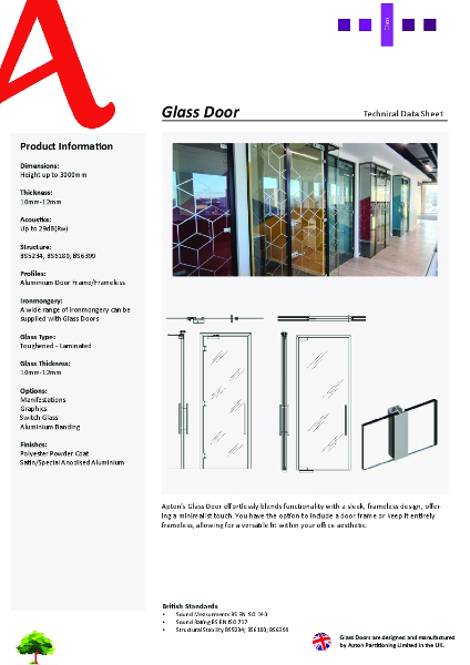 Glass Door Data Sheet