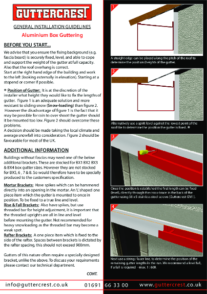 Aluminium Box Gutter Fixing Guide